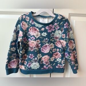 Posh Peanut Girls Floral Crewneck Blue (Size 5T)
